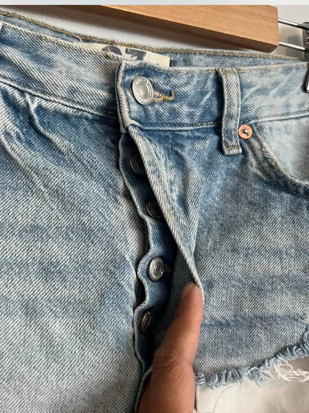 We the free free people super distressed denim jean shorts  size 27
